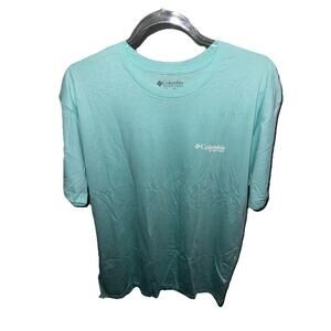 Columbia PFG Men’s T-Shirt Aqua Blue Short Sleeve Size XL Outdoor Fishing Tee